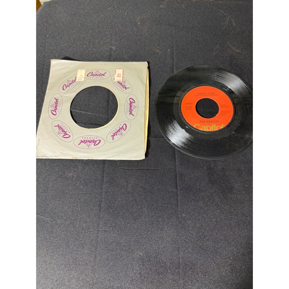 The Beatles Penny Lane Strawberry Fields Forever 7" 45 RPM Vinyl Record 5810 HTF